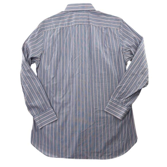 Bonobos Dress Shirt Mens 16 33 Slim Fit Blue Red White Stripe 100% Cotton - Picture 3 of 9